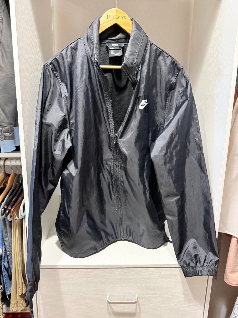 Nike Sportswear Windbreaker Jacket Black Full Zip Men's M